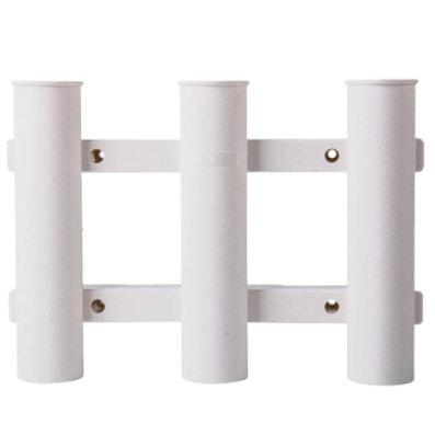 3 Tube Boat Fishing Rod Holder Plastic White
